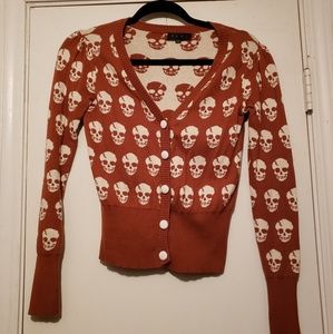 Skull print cardigan